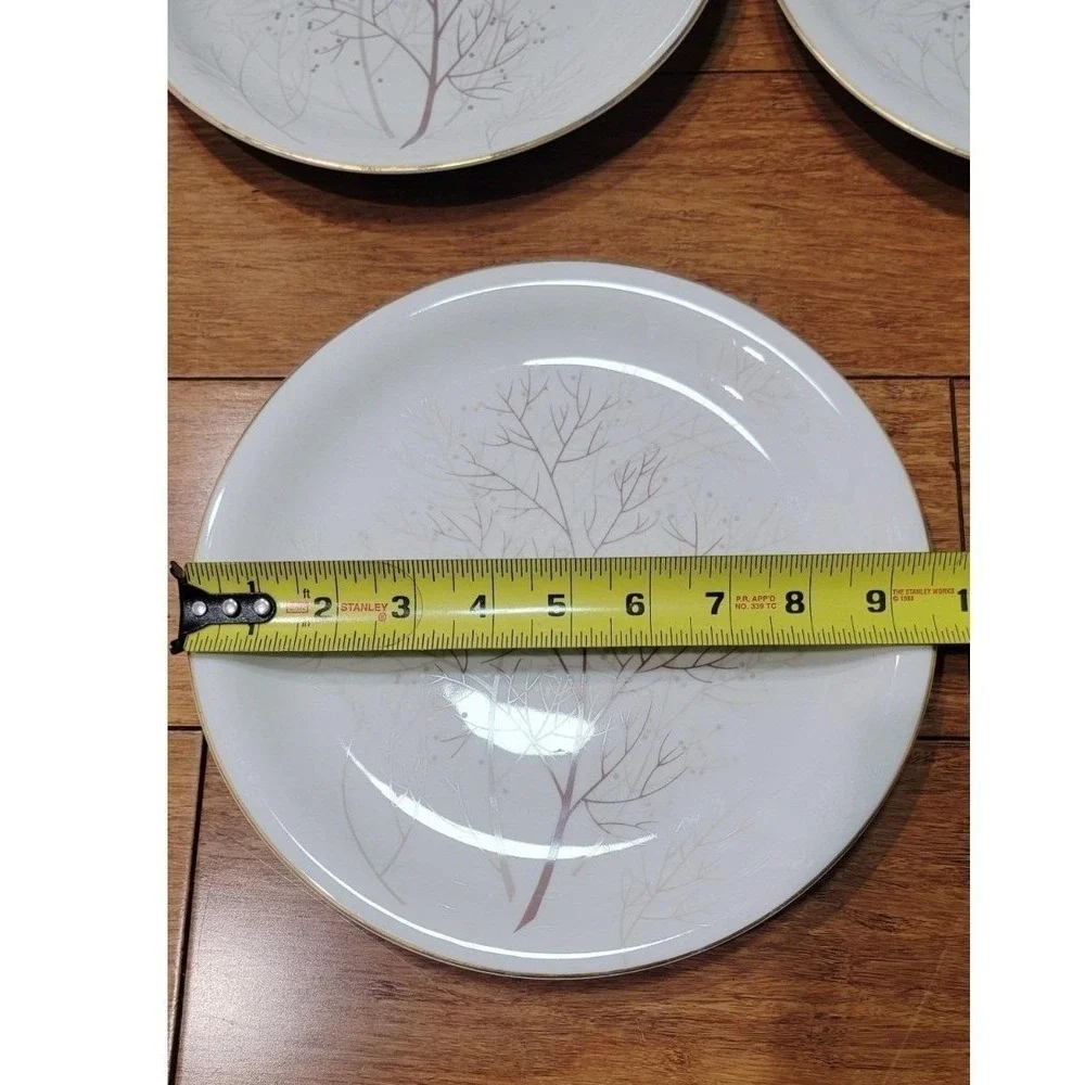 Rosenthal Continental Bramble  Dinner Plate Set Of 6 Gold Rim White‎ Porcelain